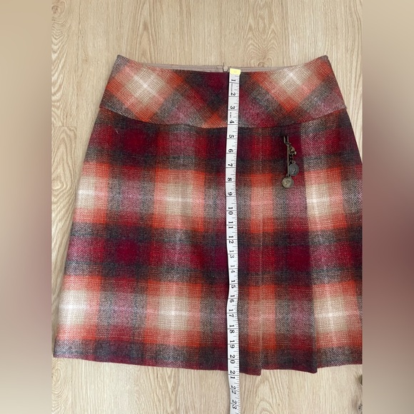 Terra Nostra 10 Wool Blend Plaid Skirt Red Tartan Dark Academia Mini - Picture 10 of 14